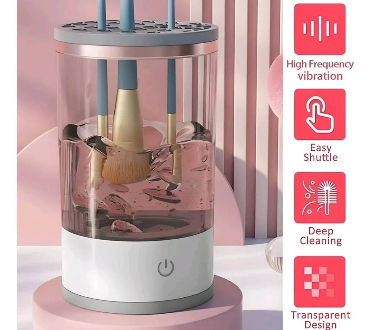 Limpiador de brochas eléctrico - limpieza y cuidado profesional para las brochas de maquillaje