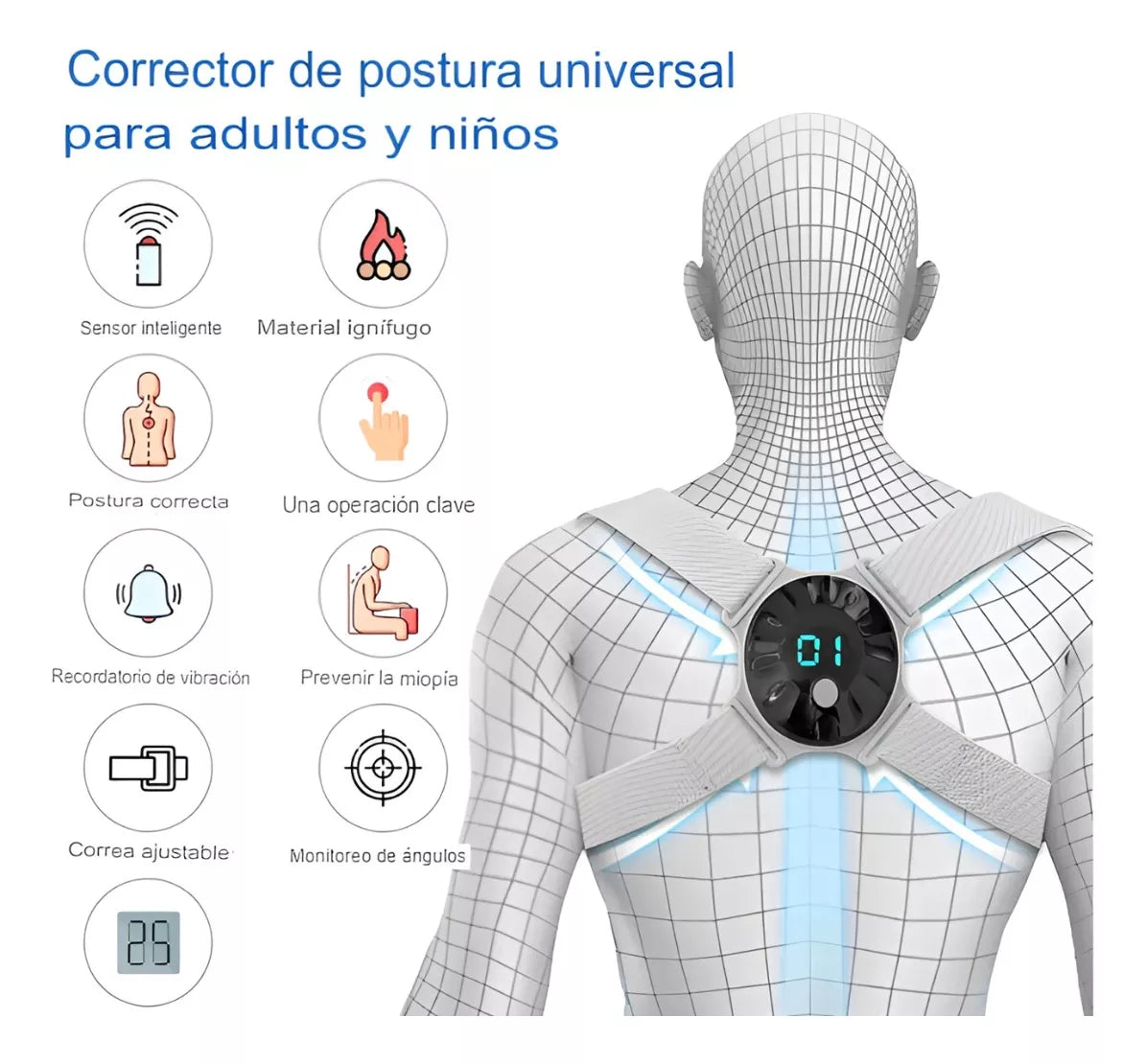 Soporte Postural EMS - alivia tu espalda, activa tus músculos y recobra una postura segura y ligera.